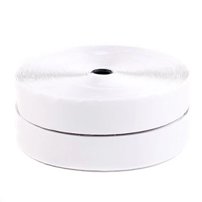 Imagen de TUKA 25m x 50mm Hook y Loop Bandas Autoadhesivo, 50 mm de ancho, Gancho bucle cinta, vuelta Auto adhesivo Cinta rollo, Bucle, blanco, TKB5031 white