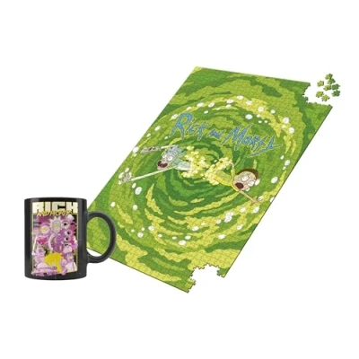 Imagen de SD TOYS Set de Regalo Rick y Morty, Póster Retro + Puzzle 1000 Piezas, Personajes Favoritos
