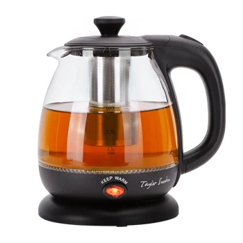 Imagen de Taylor Swoden Abel Hervidor de cristal 1 litro, 2200W, agua eléctrico con iluminación LED libre BPA, función mantener caliente, infusor y filtro extraíble