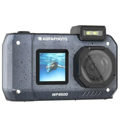 Imagen de AgfaPhoto Realishot WP9500, Cámara Digital Impermeable, Resistente al Agua 7m, 24 MP, Zoom 18X, Vídeo 4K, Doble Pantalla 2.9/1.4, Negro
