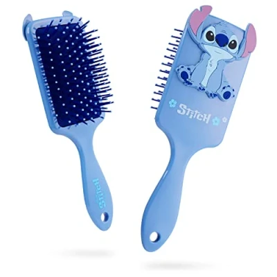 Imagen de Disney Cepillo Pelo Desenredante Stitch, Baby Yoda, Marie, Minnie Mouse, Regalos Lilo y Stitch Niña, Merchandising Oficial, Niñas, Antitirones Niña (Azul Stitch)