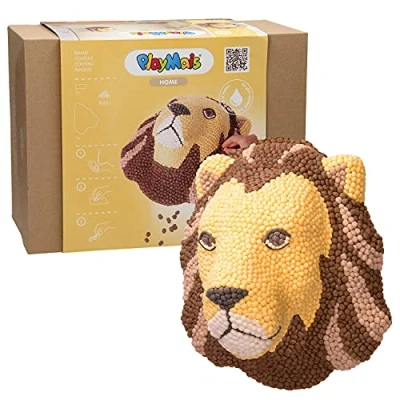 Imagen de PlayMais Home Cabezas Decorativas de Animales DIY Cabeza León para Colgar en la Pared niñas y niños 5 años adelante 9.000 Piezas Mosaic Manualidades