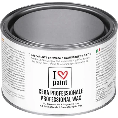 Imagen de I LOVE CHALK PAINT cera protectora transparente para pintura a la tiza 375ml Universal superficies porosas Con de abeja Sin formaldehído ni trementina, inodoro y alta resistencia.