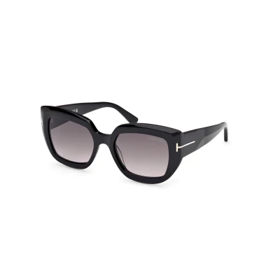 Imagen de Tom Ford Saltzman Gafas de sol Shiny black / gradient smoke, Mujer, Talla: 53, smoke