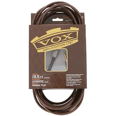 Imagen de Vox VAC 19BR Cable para guitarra jack (profesional, acodado, 5.8 m, trenzado, conector chapado en oro)