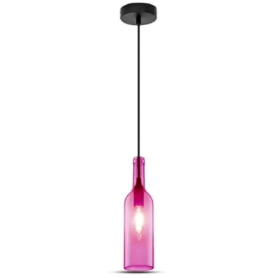 Imagen de V TAC SKU.3774 Lámpara con forma de botella para bombilla VT 7558, plástico (y otros materiales), casquillo E14, malva, altura x anchura profundidad:72 280 1050 mm