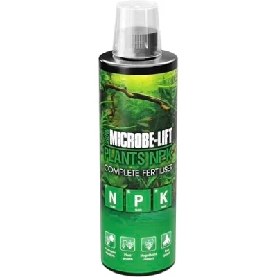 Imagen de MICROBE LIFT plantas NPK 473 ml Abono completo con nitrato, fosfato y potasio, favorece el crecimiento vigoroso de las en acuarios agua dulce, ideal para aquascaping.