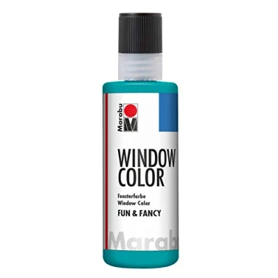 Imagen de Marabu Window Color, Divertido y Fancy, Azul Turquesa, 80 ml, (Paquete de 1) (040604098)