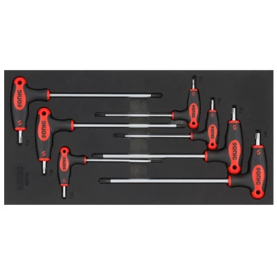 Imagen de SONIC 600719 Módulo herramientas 7 T10, T15, T20, T25, T27, T30, T40 Acero cromo vanadio Torx En L, extra largo