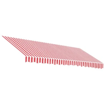 Imagen de vidaXL Tela de Repuesto toldo Rayas Rojas y Blancas 4x3 m