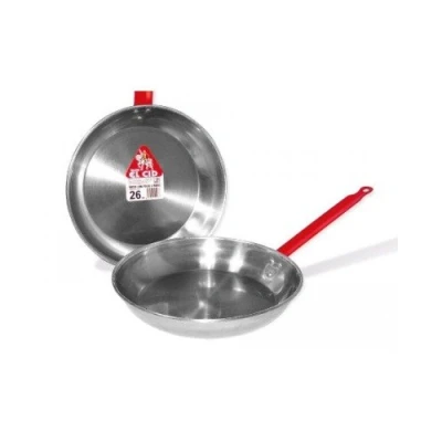 Imagen de La Ideal Shallow de Acero Pulido sartén con un Mango, Plata, Pack 12, Acero, Plateado, 40 cm