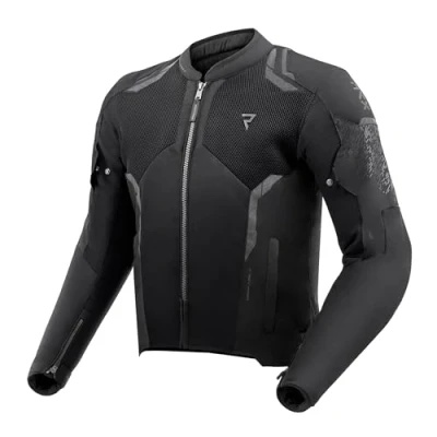 Imagen de REBELHORN Jax Chaqueta de Moto Hombre Textil Protector Codos, Hombros y Espalda Nivel 2 Membrana Humax Extraíble Grandes Paneles Ventilación Malla