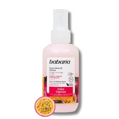Imagen de Babaria Spray Ultra UV Defense, Protege y Prolonga el Color, con Tsubaki Fruta de la Pasión, Apto para Cabellos Teñidos o Mechas, Vegano 150 ml