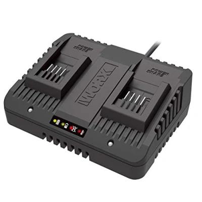 Imagen de WA3772 Cargador Doble 20V Máx. PowerShare Carga simultánea de 2 baterías WORX Modos para Todas Las Protección contra sobrecarga