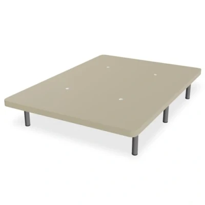 Imagen de Somnia Descanso Base Tapizada 3D Extra Resistente con Gran Estabilidad y 5 Barras Transversales + 6 Patas metálicas roscadas de 25cm, 105 x 190, Beige