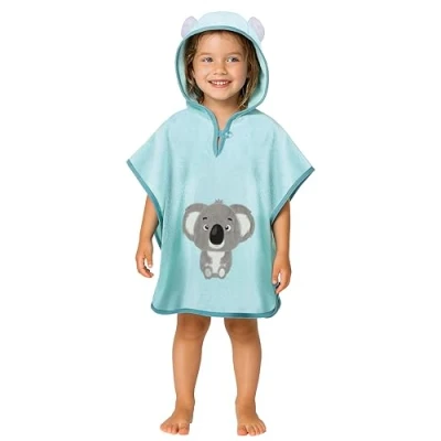 Imagen de LAYNENBURG Premium poncho de baño niños con capucha 100% algodón OEKO TEX bebé niñas toalla 3 5 años/Koala