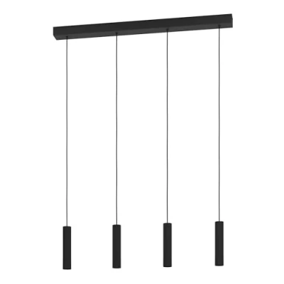 Imagen de EGLO Almudaina Lámpara colgante con 4 focos, adecuada para la mesa de comedor. Hecha metal negro luces color blanco cálido, 84 cm