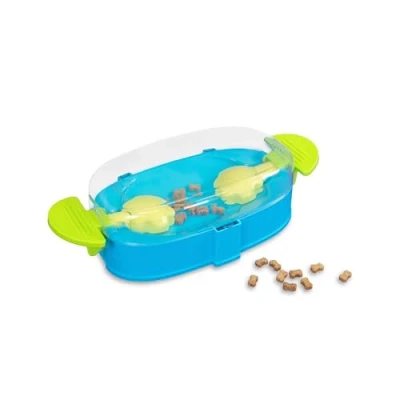 Imagen de Outward Hound Nina Ottosson Paw N&#039; Play Rompecabezas Interactivo para Perros, Nivel 2, Juguete intermedio de enriquecimiento Azul, pequeño