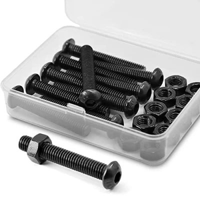 Imagen de (10 juegos) M8 x 40 mm Tornillos y Tuercas Juego de Allen Cabeza Semirredonda, Acero Aleación 10,9 Grados, Rosca Completa