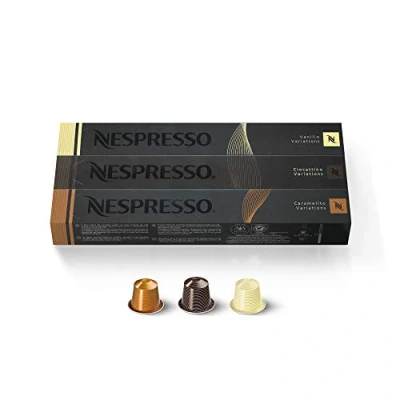 Imagen de Nespresso Cápsulas para de tres variedades: Vanilio, Caramelito y Ciocattino (30 cápsulas)