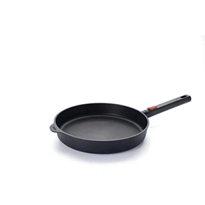 Imagen de Woll Eco Logic QXR Sartén plana de hierro fundido (inductiva, diámetro 28 cm, 5 cm alto, con mango extraíble, apta para todo tipo cocinas, sin PFAS, revestimiento antiadherente, aluminio