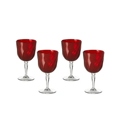 Imagen de Omada Design Set de 4 copas vino plástico, 27.5 cl, Made in Italy, apto para lavavajillas, Diamond Line