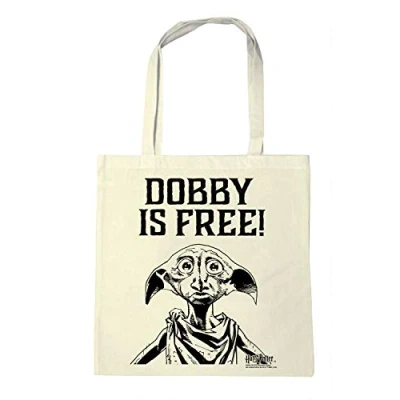 Imagen de Logoshirt Harry Potter Dobby es libre Sac de courses Cabas réutilisables natural Diseño original con licencia