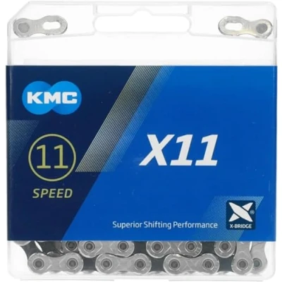 Imagen de KMC Cadena X11 Plata/Negro 1/2&quot; x 11/128&quot;,114 eslabones,5,65mm,11v.