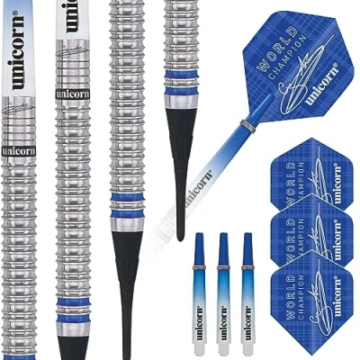 Imagen de Unicorn 2019 Edition Gary Anderson World Champion Soft Tip Darts Dardos de Punta Blanda, Unisex Adulto, Azul, 18 g