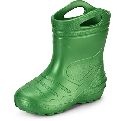 Imagen de Ladeheid Botas de Agua para niños Lluvia Unisexo Zapatos Impermeables Niñas Goma EVA Kids Rainboots Adolescentes KL051 S (Verde Esmeralda, 23 EU)