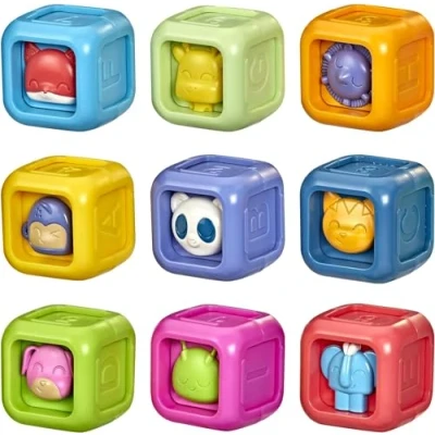 Imagen de Playskool Bloques de construcción con diseño Animales, Juguete para niños pequeños y bebés a Partir 6 Meses (Amazon Exclusive)