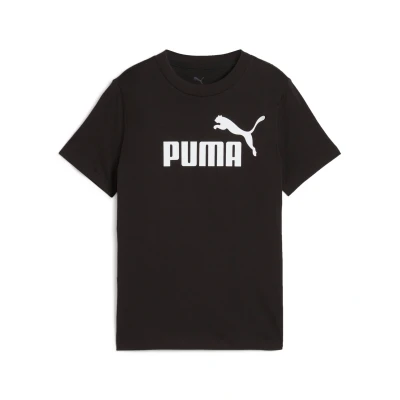 Imagen de Puma LOGO TEE Unisex Camiseta estampada para niños, Talla: 9 10a (10), Black