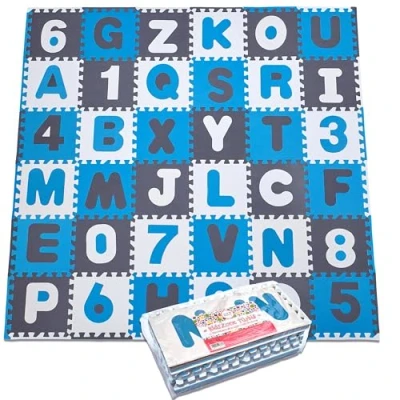 Imagen de Puzzlestar XXL, 110 Piezas, Alfombrilla para niños de EVA Antideslizante Se Puede Montar una Grande, Cada Pieza Tiene un Ancho 30x30x1cm con Letras y números