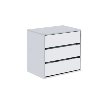 Imagen de Habitdesign Cajonera, Cómoda con Tres cajones, Acabado en Blanco Mate, Dimensiones: 60 cm (Ancho) x 57 (Alto) 44 (Fondo)