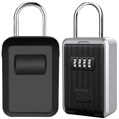 Imagen de Caja de Seguridad para Llaves, Montaje en Pared Candado Llaves Codigo 4 Dígitos Combinación, Almacenamiento Seguro Exterior, Casa, Coche, Garaje, Escuela [Grande Capacidad]