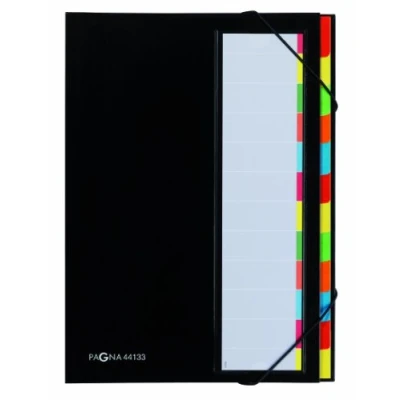 Imagen de Pagna 44133 04 Carpeta (12 separadores, cierre con elásticos), color negro