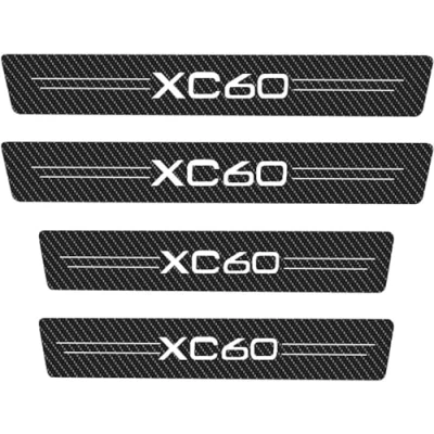 Imagen de dzggs 4 Piezas Protector Umbral Puerta Coche para Volvo XC60 XC 60, Pegatina Tira AntiarañAzos Fibra Carbono DecoracióN Estribos