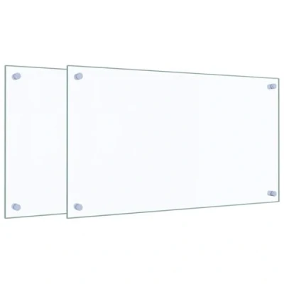 Imagen de vidaXL Salpicaderos cocina 2 uds vidrio templado transparente 70x40 cm, salpicadero, salpicadero de vidrio, protector contra salpicaduras