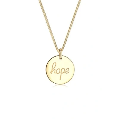 Imagen de Elli collar con colgante en forma para mujer chapado oro 925 perfecto vestir palabra HOPE plateado 45 cm 0103230415_45