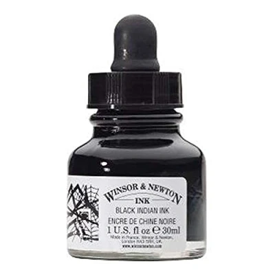 Imagen de Winsor &amp; Newton tinta para Dibujo Drawing Ink frasco de 30ml cuenta gotas, china negra, indian ink, resistente al agua y la luz