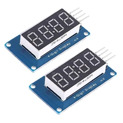 Imagen de HiLetgo 2pcs 0.36&quot; 4 Digit LED Tube Segment Display Module Red Common Anode TM1637 Drive Chip Clock for Arduino