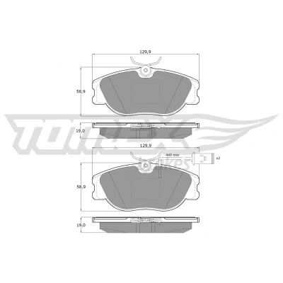 Imagen de TOMEX brakes TX 12 441 Juego de pastillas freno Eje delantero con contacto avisador desgaste LANCIA: DELTA 1, Thema Berlina