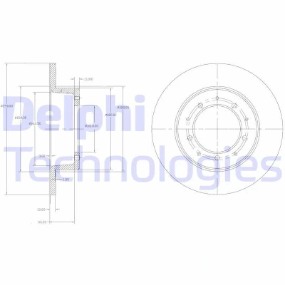 Imagen de DELPHI BG2799 Disco de freno 291 13 5 macizo aceitado sin procesar cojinete rueda, anillo sensor ABS LAND ROVER: Defender SUV, Discovery 1