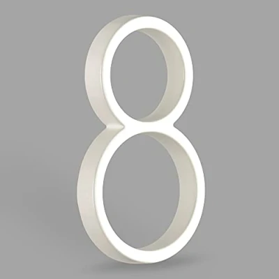 Imagen de HASWARE Número De Casa Flotante: 5 Pulgadas (12cm) Números Puertas Modernos SeñAlizacióN Para La Oficina Correos Calle (8, Blanco)