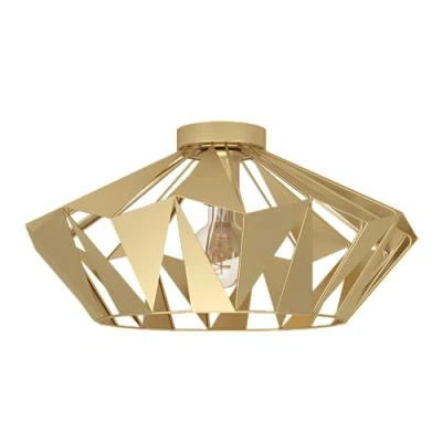 Imagen de Eglo Carlton lámpara de techo, diseño retro, para salón estilo vintage metal dorado, pasillo, con casquillo E27