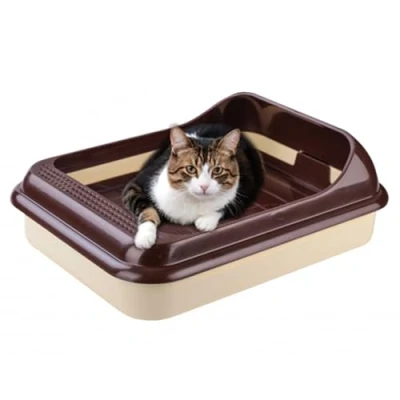 Imagen de 4BIG.fun gato inodoro de alto borde limpieza criba caja arena para gatito