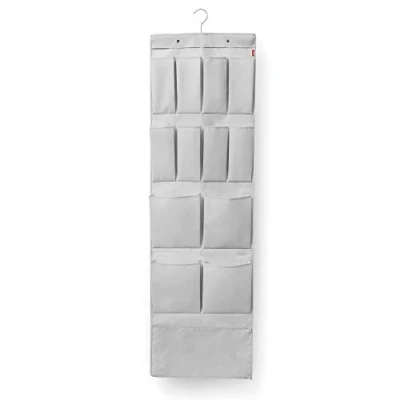 Imagen de Rayen Perchero para puerta multiuso. Organizador con gancho ideal zapatos, bolsos o pañuelos. 45 x 120 150 cm. Gris Claro