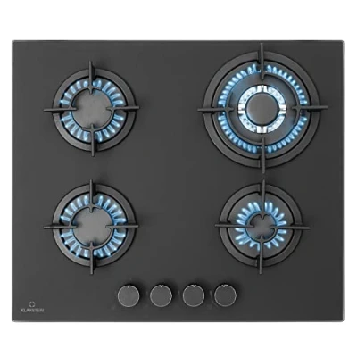 Imagen de Klarstein Cocina de Gas Butano, Placa 4 Fogones 8000W, Hornillo Camping Portatil para Caravana, Encimera Butano Acero Inoxidable, Cocinas Gas, Quemador Quemadores