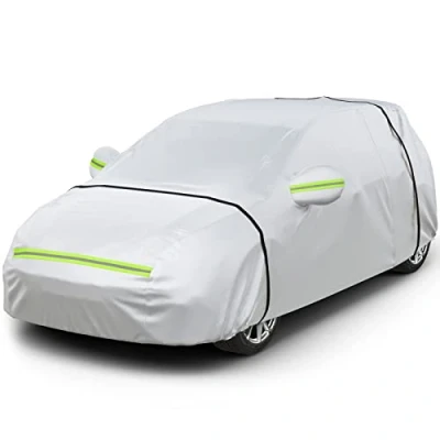 Imagen de Favoto Cubierta de Coche Impermeable Funda Exterior Oxford+Algodón con Cremallera para Hatchback Anti UV Transpirable Resistente al Polvo Lluvia Rasguño Nieve Aire Libre 400x165x155cm