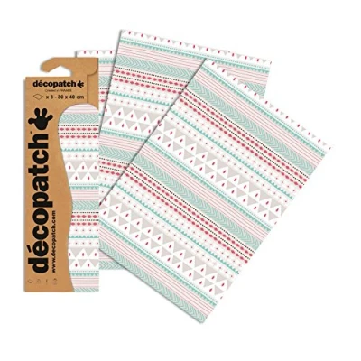 Imagen de Décopatch C715O Une pochette de 3 feuilles papier imprimé 30x40 cm, Apache